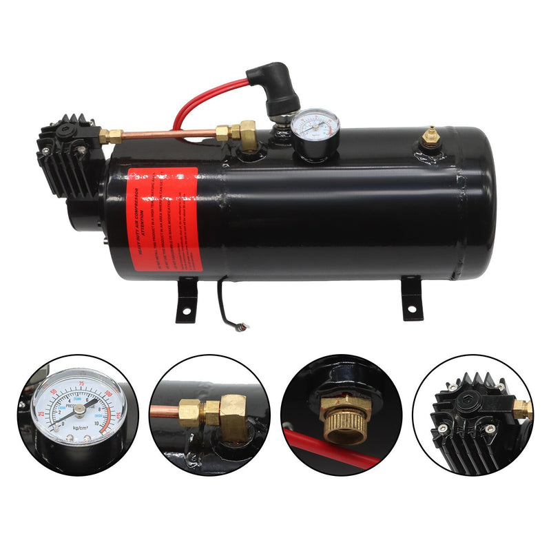 DURAFORCE Train Horn Kit 1G Air Tank 150psi 4 Trumpets Loud System for Truck Car Pickup