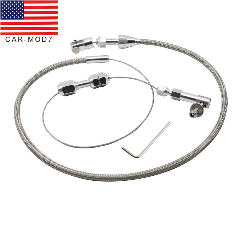 DURAFORCE Universal 24" Stainless Steel Braided Throttle Cable for Ford GM Mustang