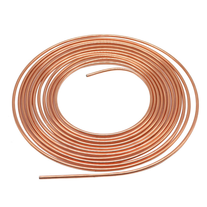 DURAFORCE 25 Ft 3/16 Copper Coated Flexible Brake Line Tubing Kit - Upgraded Quality