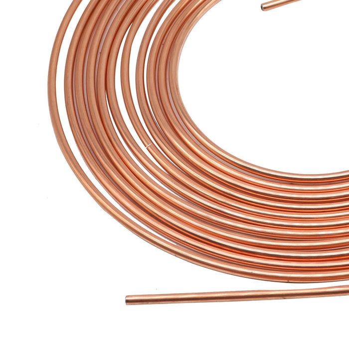DURAFORCE 25 Ft 3/16 Copper Coated Flexible Brake Line Tubing Kit - Upgraded Quality