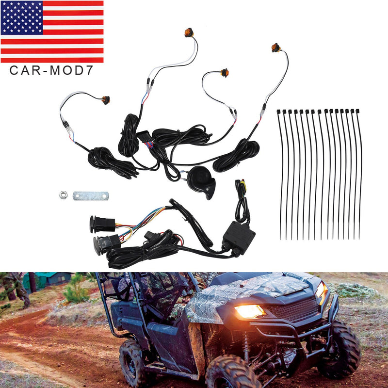 DURAFORCE UTV Universal Turn Signal Horn Kit w/ Rocker Switch & 4 Amber Lights Street Lega