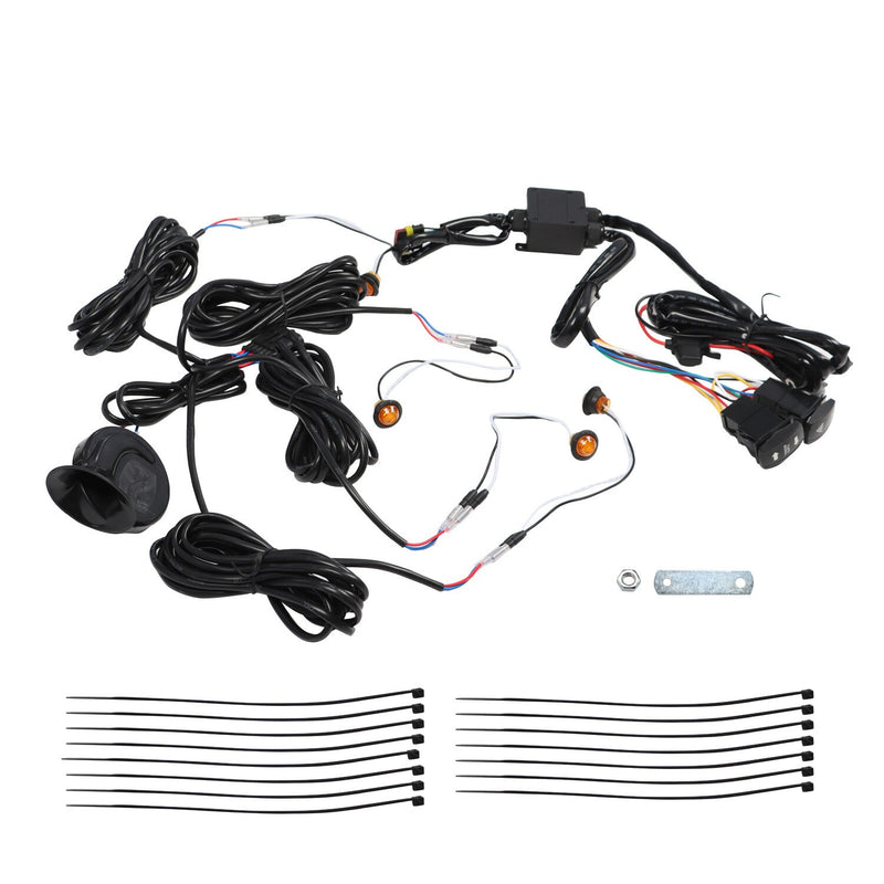 DURAFORCE UTV Universal Turn Signal Horn Kit w/ Rocker Switch & 4 Amber Lights Street Lega