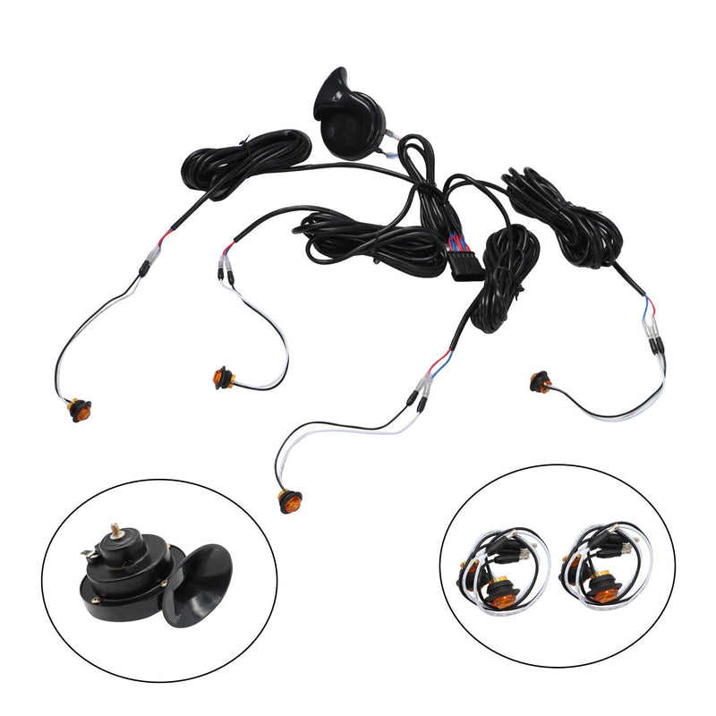 DURAFORCE UTV Universal Turn Signal Horn Kit w/ Rocker Switch & 4 Amber Lights Street Lega