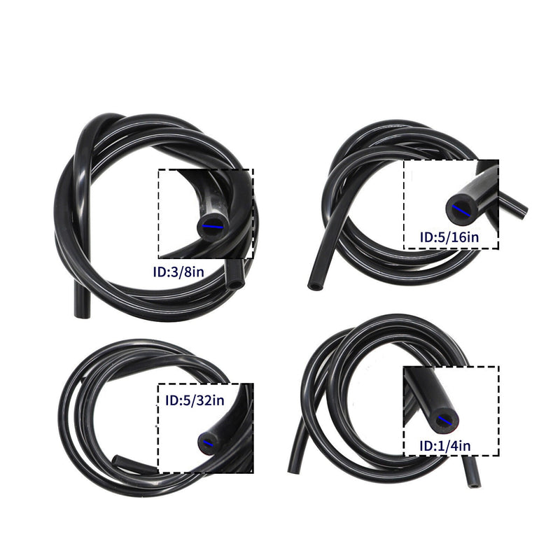 DURAFORCE Vacuum Tubing Hose Kit 5/32-3/8" 5FT 130PSI Max Pressure Durable Lines