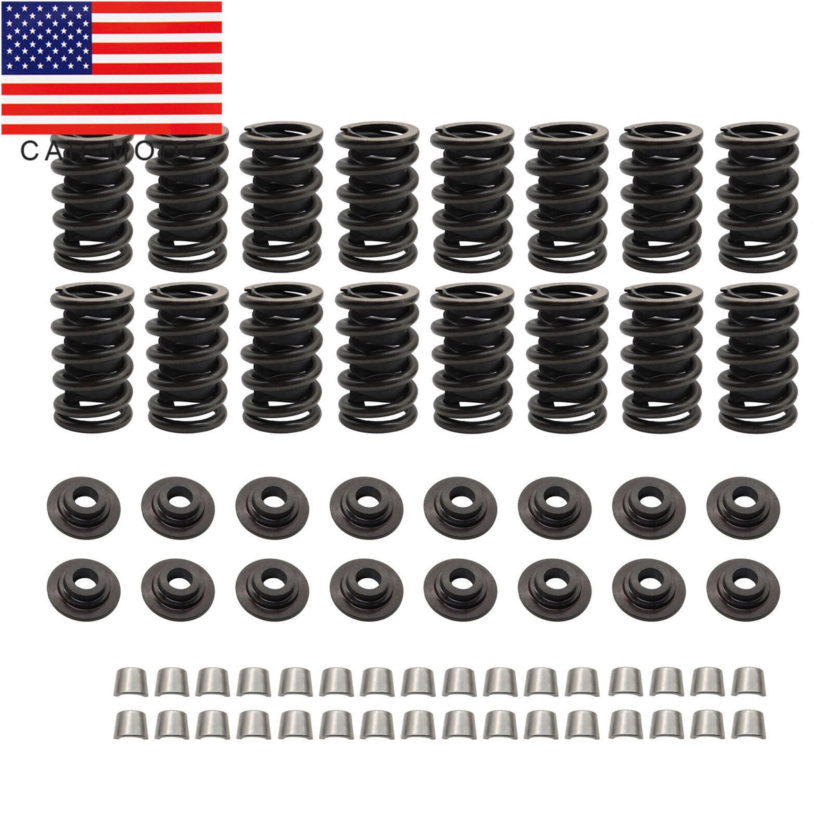Chevrolet SBC 327 350 400 Valve Springs Kit Steel Retainers HD Locks ...