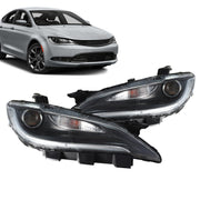 DURAFORCE LED DRL Halogen Headlight Set Driver & Passenger Side for 2015-2017 Chrysler 200