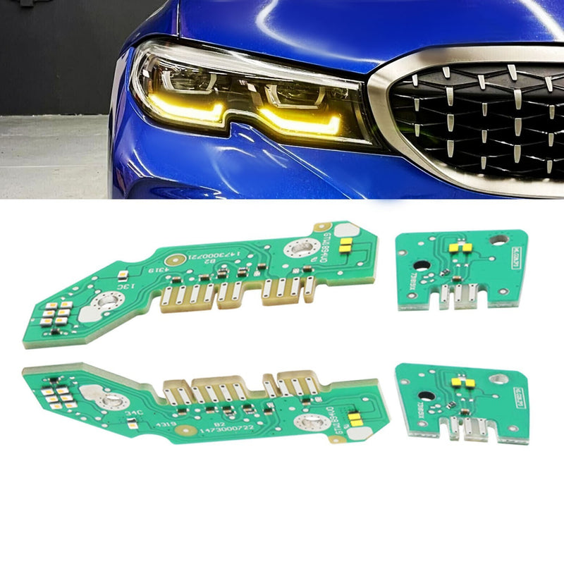 DURAFORCE Yellow LED DRL Boards for BMW G20 330e 330i M340i 2019-22 Daytime Running Lights