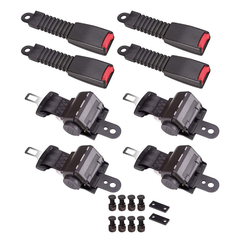 DURAFORCE Retractable Golf Cart Lap Seat Belts 4 Sets for EZGO Yamaha Club Car