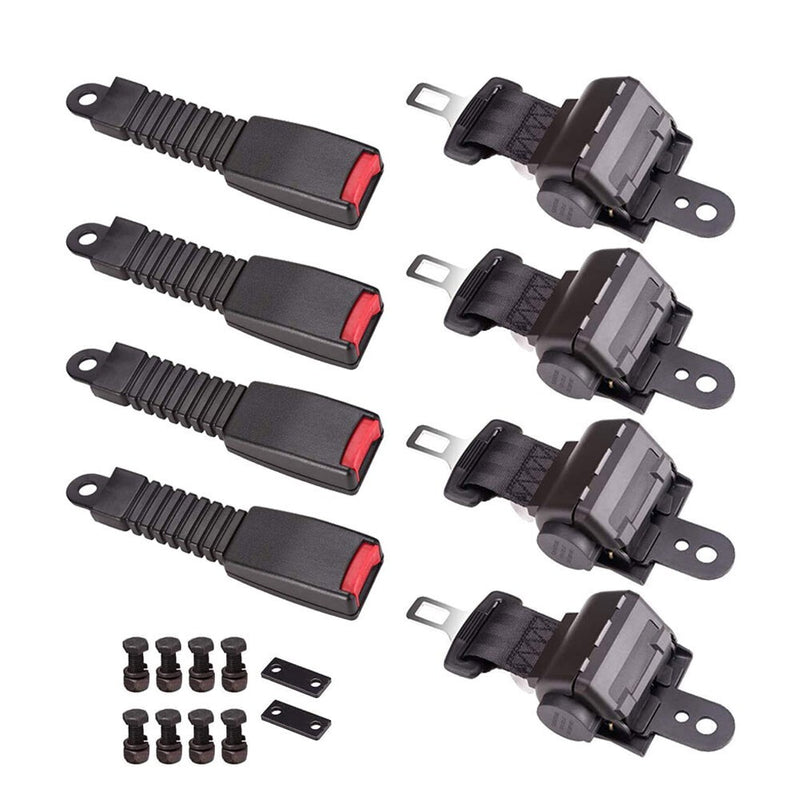DURAFORCE Retractable Golf Cart Lap Seat Belts 4 Sets for EZGO Yamaha Club Car