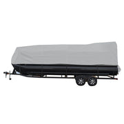 DURAFORCE Waterproof Boat Cover Gray for 21-24FT Trailerable Pontoon Fabric