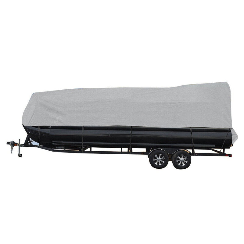DURAFORCE Waterproof Boat Cover Gray for 21-24FT Trailerable Pontoon Fabric