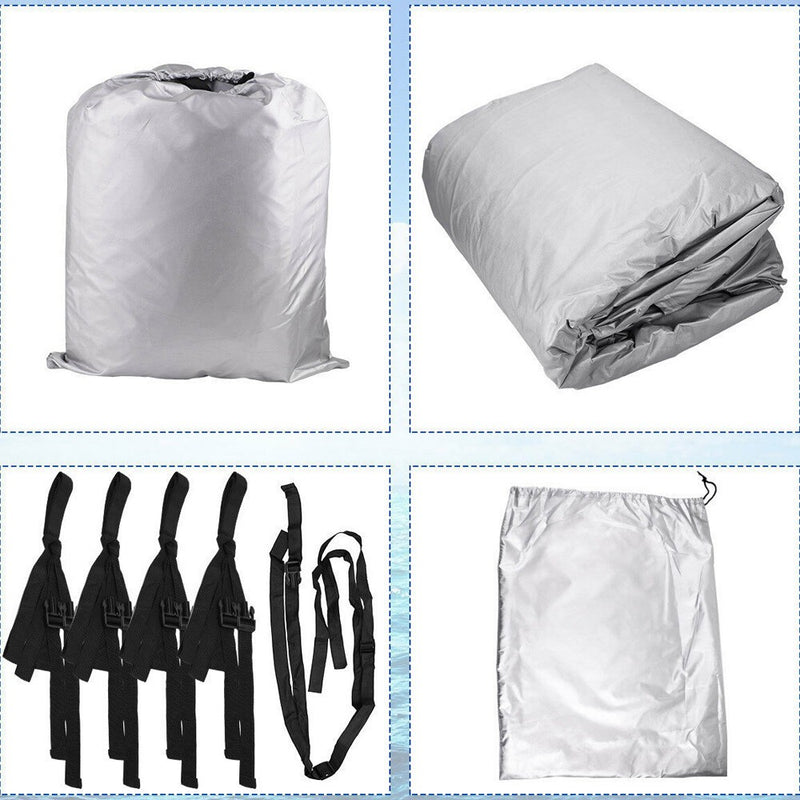DURAFORCE Waterproof Boat Cover Gray for 21-24FT Trailerable Pontoon Fabric