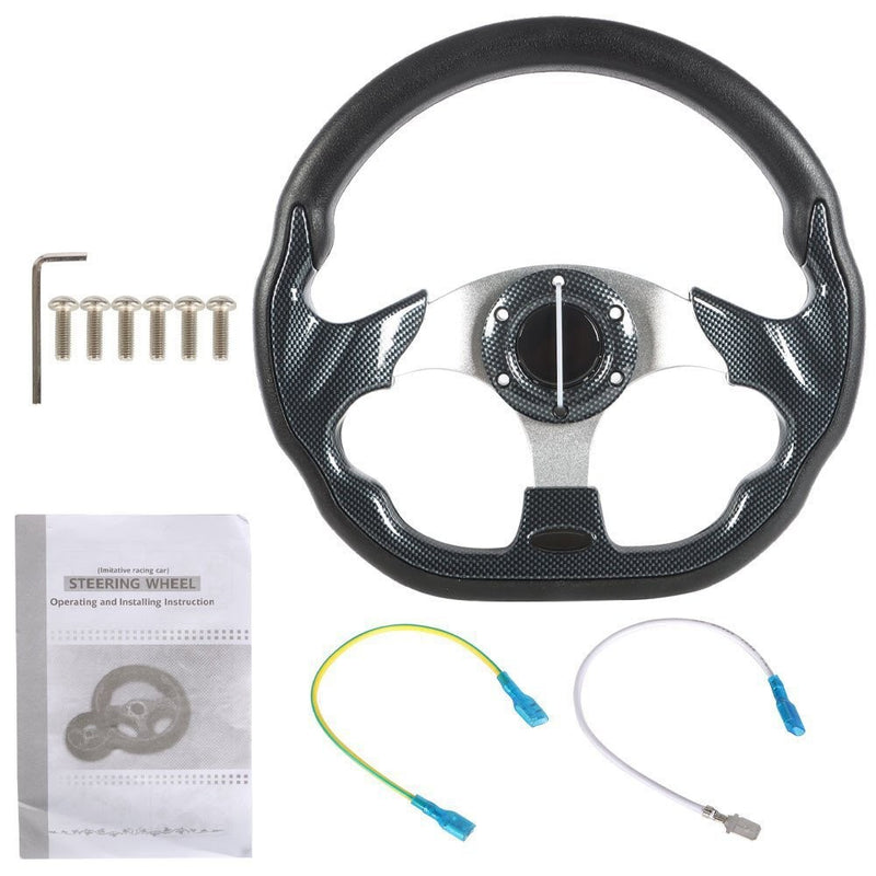 DURAFORCE Carbon Fiber Golf Cart Steering Wheel for EZGO Yamaha Club Car