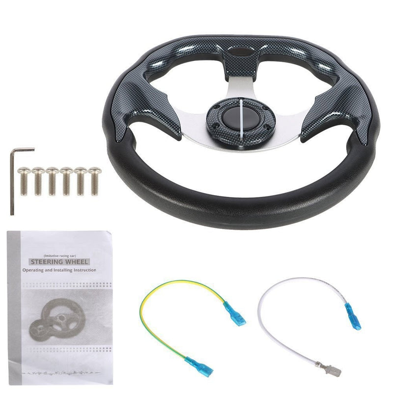 DURAFORCE Carbon Fiber Golf Cart Steering Wheel for EZGO Yamaha Club Car