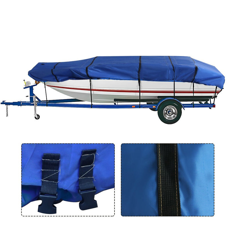 DURAFORCE Waterproof Boat Cover 17-19ft Heavy Duty Fabric Beam 95" Dark Blue