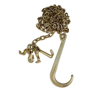 DURAFORCE Unused 2PC G70 5/16"x10' Tow Chain J Hook Long Shank w/ Grab Hook Set