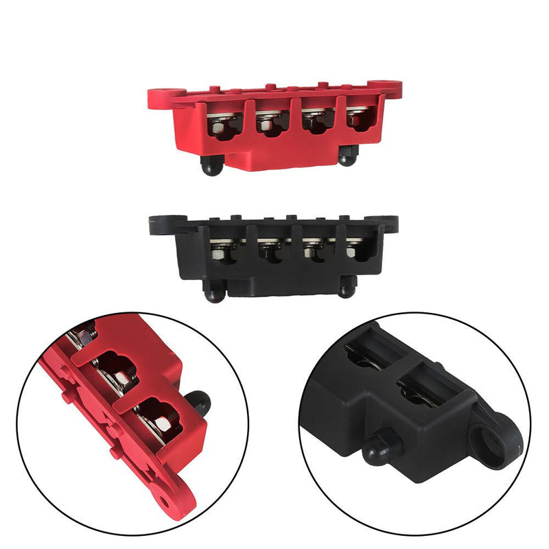 DURAFORCE Unused 4 Post 12V 250A Busbar Power Distribution Red & Black Pair 5/16
