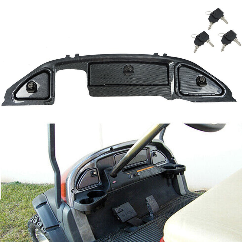 DURAFORCE Carbon Fiber Golf Cart Dash with Locking Doors for Club Car Precedent 2008+
