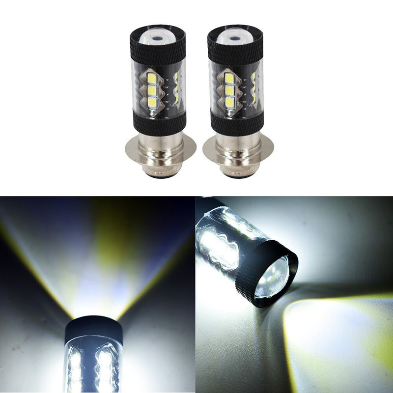 DURAFORCE 80W LED Fog Headlight Bulbs for Honda Recon 250 TRX250TE 2002-2004 Pair