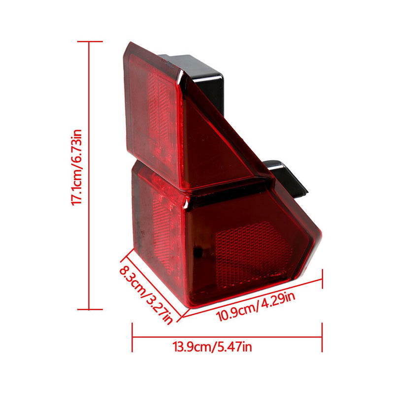 DURAFORCE Polaris Ranger XP 1000 2018-2021 Rear Left & Right Red Tail Lights Set New