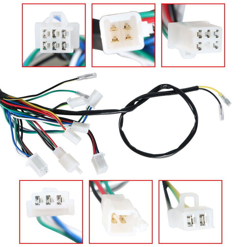 DURAFORCE New Electric Wiring Harness for Taotao GoKart ATV 50-125CC Replacement