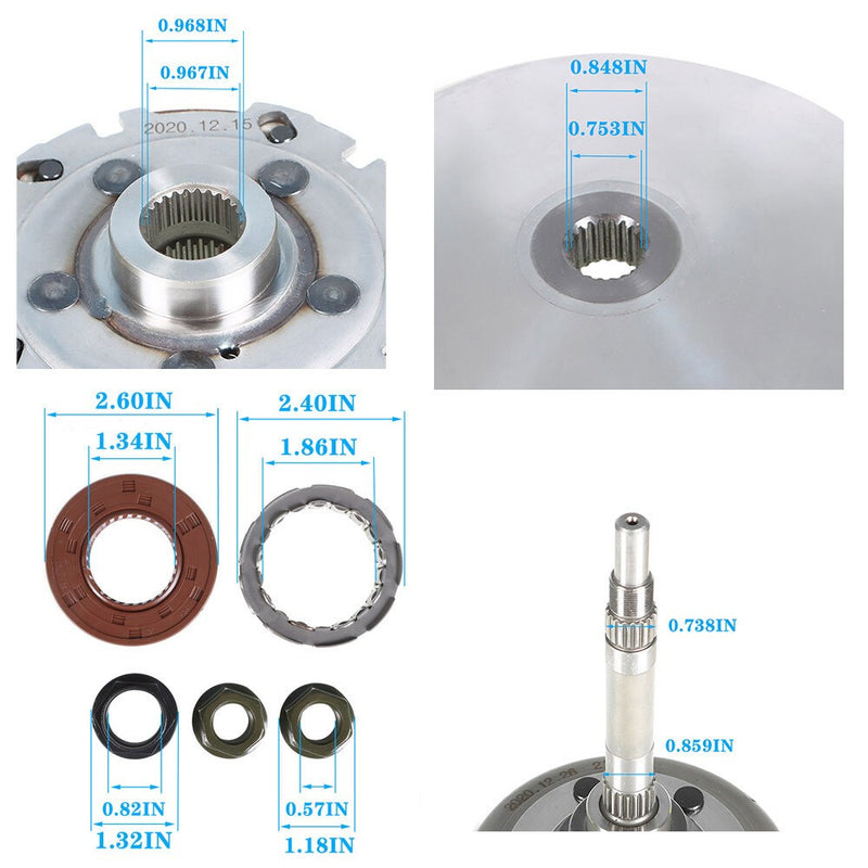 DURAFORCE Yamaha Rhino 660 2004-07 Primary Sheave Clutch Carrier Housing Oneway Gasket, 5KM-16611-10-00 5KM-16620-00-00