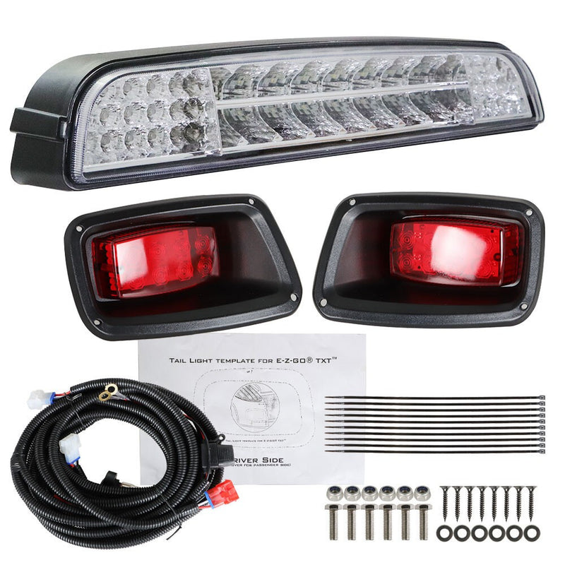 DURAFORCE EZGO TXT 1996-2013 LED Light Bar Taillights Kit with Wiring & Brackets