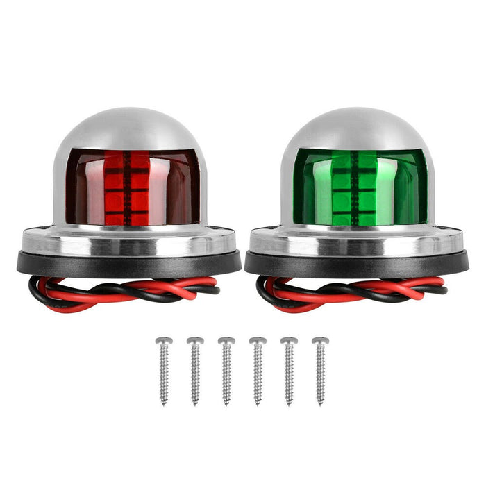 DURAFORCE 12V Stainless Steel LED Bow Navigation Lights Pair for Boat Yacht Pontoon