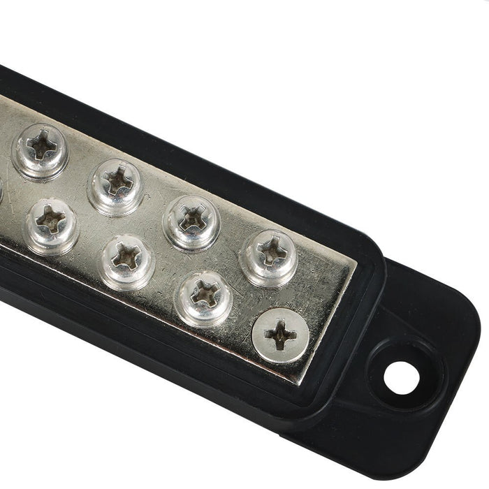 DURAFORCE 180A 12V DC Black & Red 12 Point Busbar Power Distribution Block Pair
