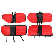 DURAFORCE 4PCS Red Diamond Stitch Front & Rear Seat Covers for EZGO Medalist TXT 94-13