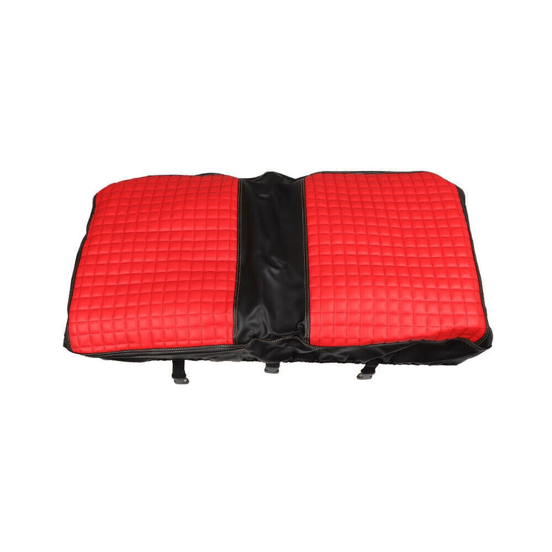 DURAFORCE 4PCS Red Diamond Stitch Front & Rear Seat Covers for EZGO Medalist TXT 94-13