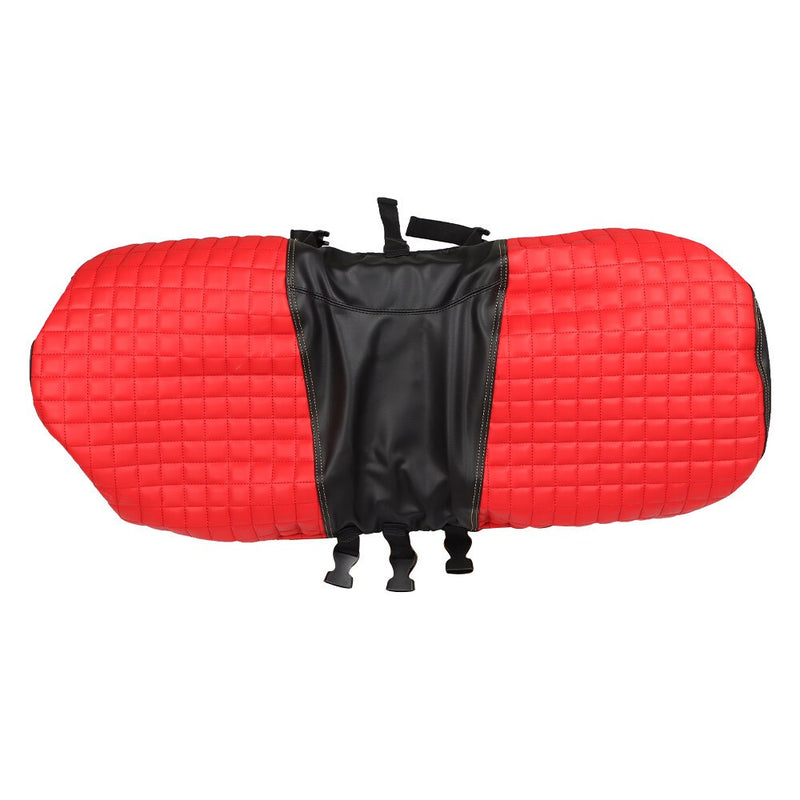 DURAFORCE 4PCS Red Diamond Stitch Front & Rear Seat Covers for EZGO Medalist TXT 94-13