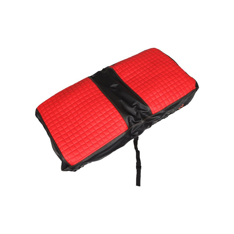 DURAFORCE 4PCS Red Diamond Stitch Front & Rear Seat Covers for EZGO Medalist TXT 94-13