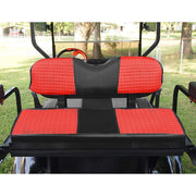 DURAFORCE Red Golf Cart Seat Cover Diamond Stitch Front Rear Club Car Precedent 2004+