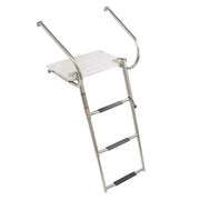 DURAFORCE Telescoping 3-Step Stainless Steel Marine Ship Ladder with Platform & 2 Handles