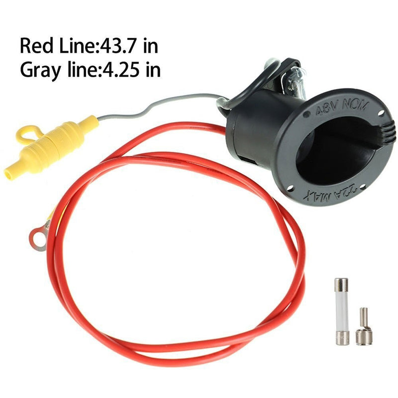 DURAFORCE 48V DC Charger Receptacle & Fuse Assembly for Club Car DS Golf Cart