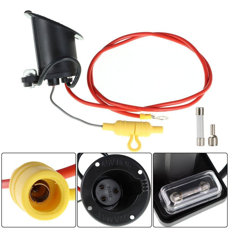 DURAFORCE 48V DC Charger Receptacle & Fuse Assembly for Club Car DS Golf Cart