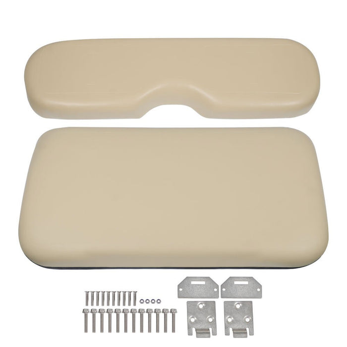 DURAFORCE 2PC Tan Front Seat Cushion w/ Hardware for EZGO Medalist TXT 1994-2013