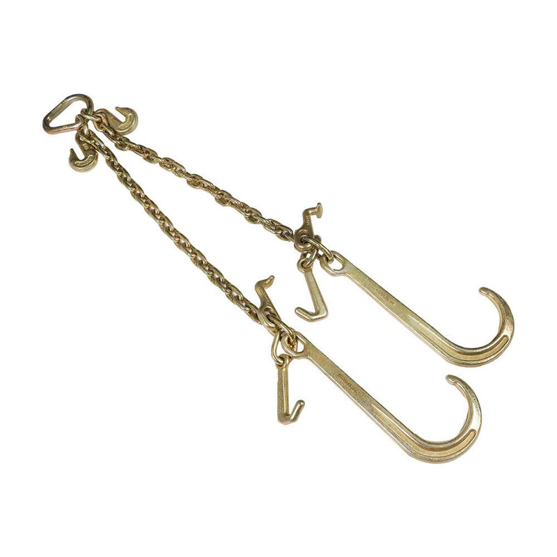 DURAFORCE G70 3/8" x 2ft Truck Tow Chain V Type J Hook Durable Towing Chain