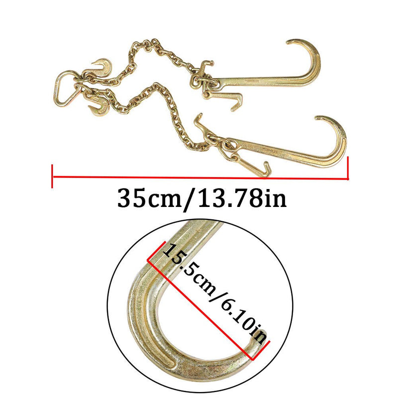 DURAFORCE G70 3/8" x 2ft Truck Tow Chain V Type J Hook Durable Towing Chain