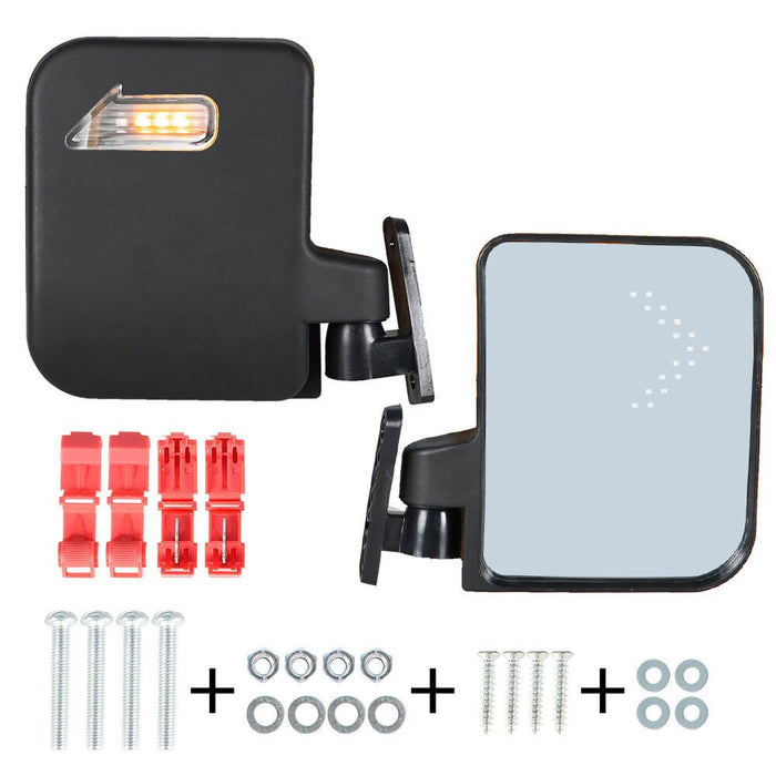 DURAFORCE Golf Cart Side Mirrors with LED Arrow Turn Signal for EZGO Club Car Yamaha