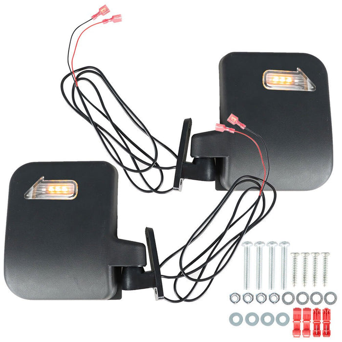 DURAFORCE Golf Cart Side Mirrors with LED Arrow Turn Signal for EZGO Club Car Yamaha