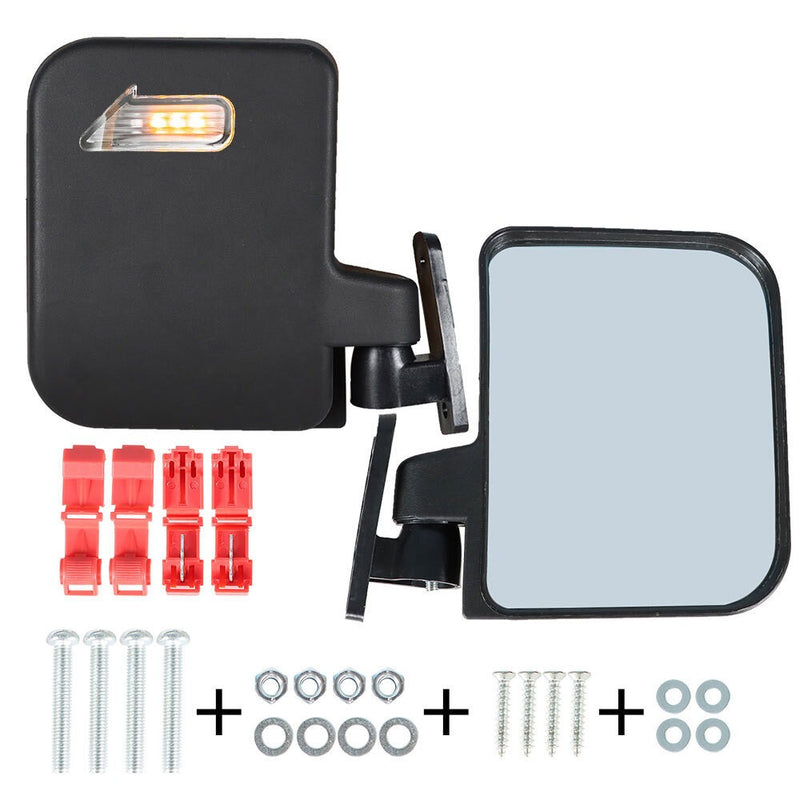 DURAFORCE Golf Cart Side Mirrors with LED Arrow Turn Signal for EZGO Club Car Yamaha
