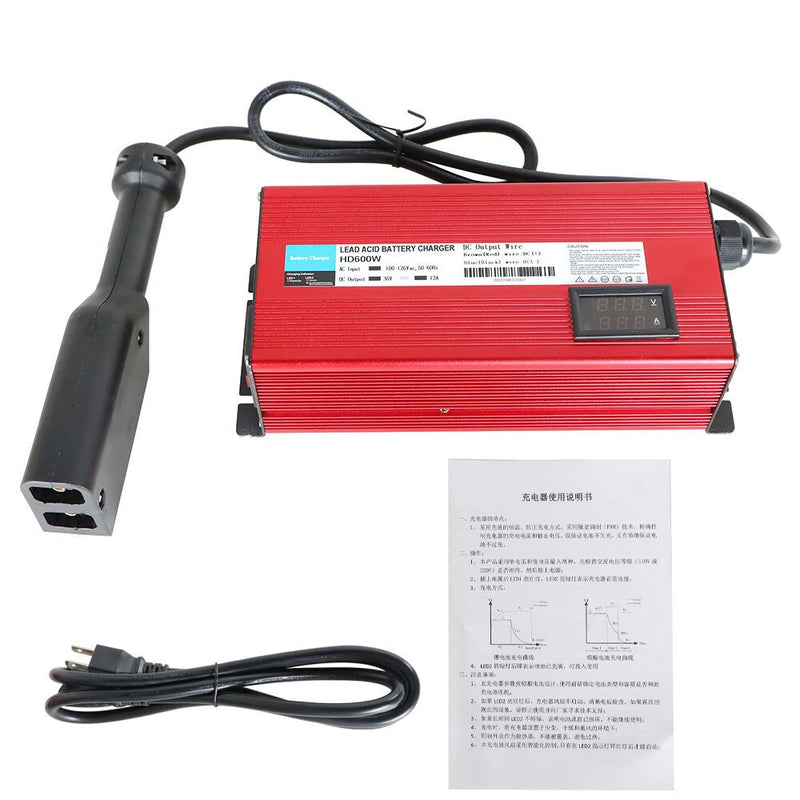 DURAFORCE 36V 12A Golf Cart Battery Charger for EzGo Club Car TXT D Style Plug