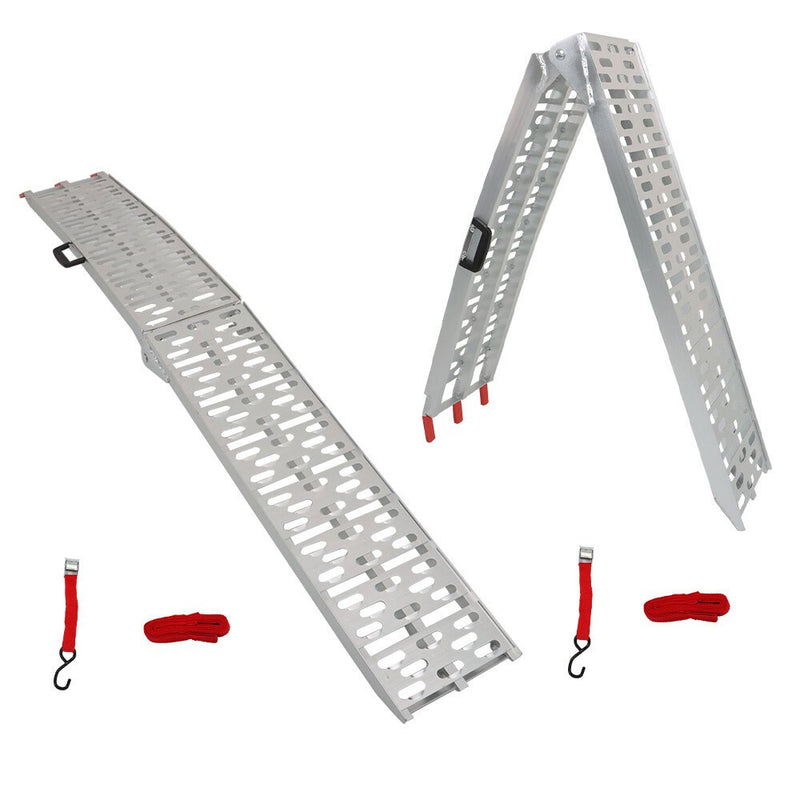 DURAFORCE 2 Aluminum Arched Loading Ramps for Motorcycle ATV UTV Truck Lawnmower US