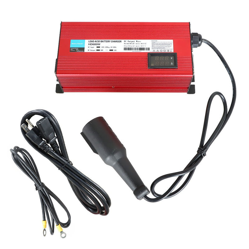 DURAFORCE Club Car 48V 10A Golf Cart Battery Charger with Round 3-Pin Plug