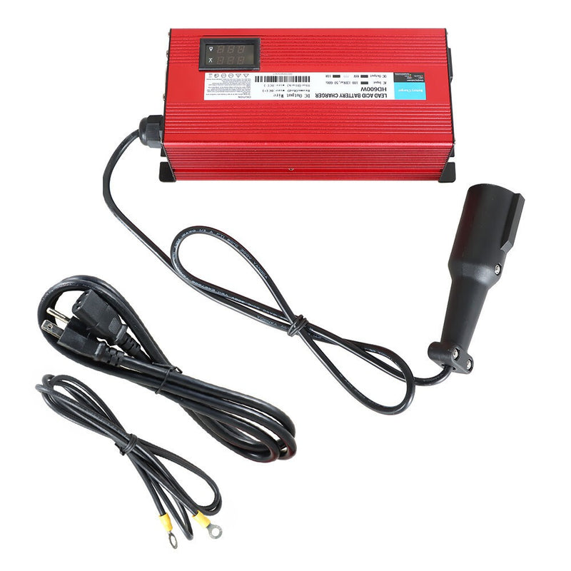 DURAFORCE Club Car 48V 10A Golf Cart Battery Charger with Round 3-Pin Plug