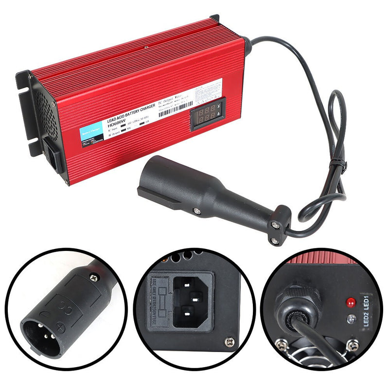 DURAFORCE Club Car 48V 10A Golf Cart Battery Charger with Round 3-Pin Plug