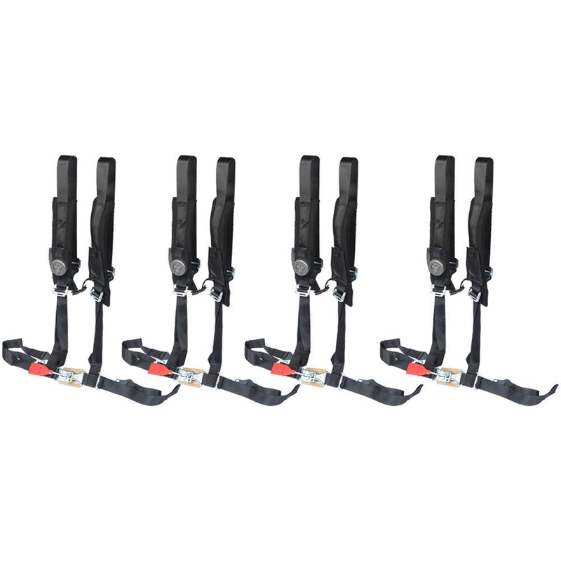 DURAFORCE 4 Pack 4-Point 2" Padded Seat Belt Harness Black for Polaris RZR XP S 4 1000