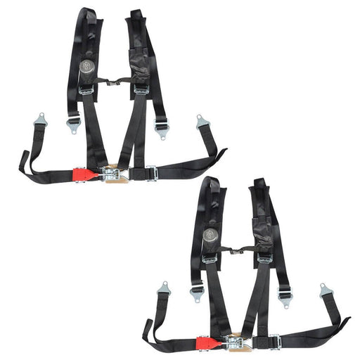 DURAFORCE Black 4-Point 2" Padded Seat Belt Harness Pair for Polaris RZR XP S 4 1000